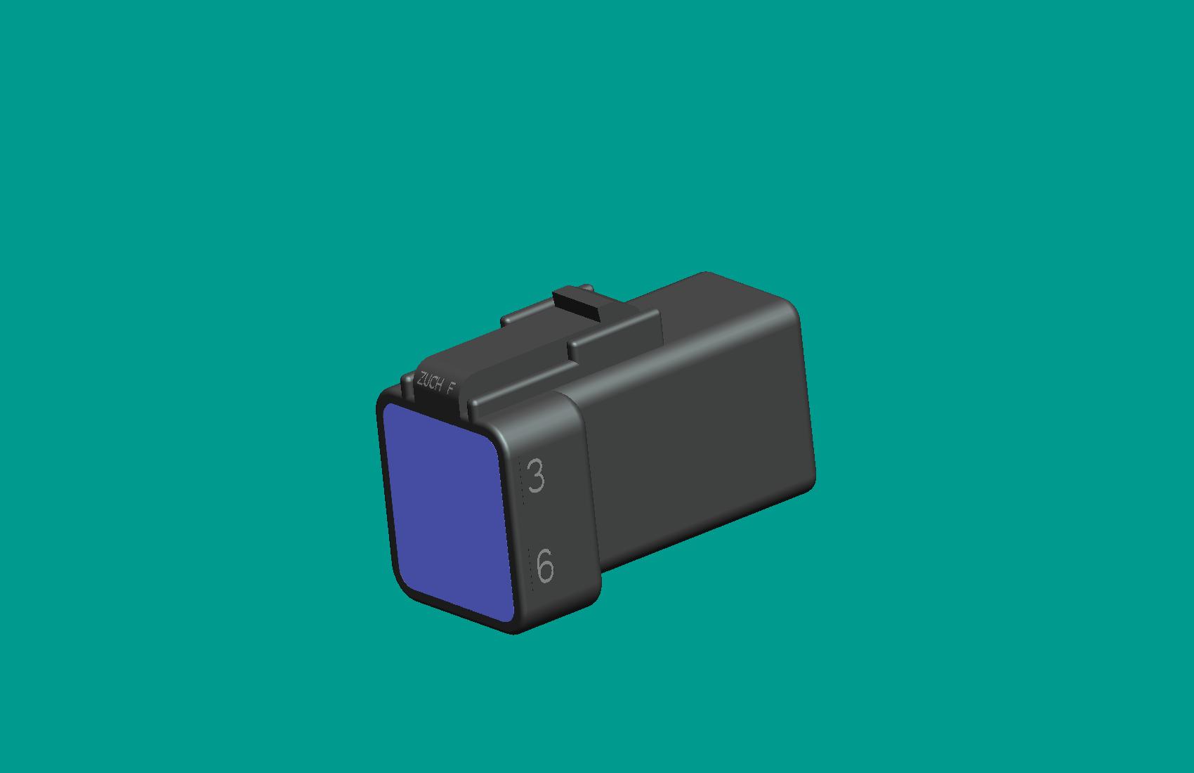 2.0間距雙排孔座6位黑色(密封）